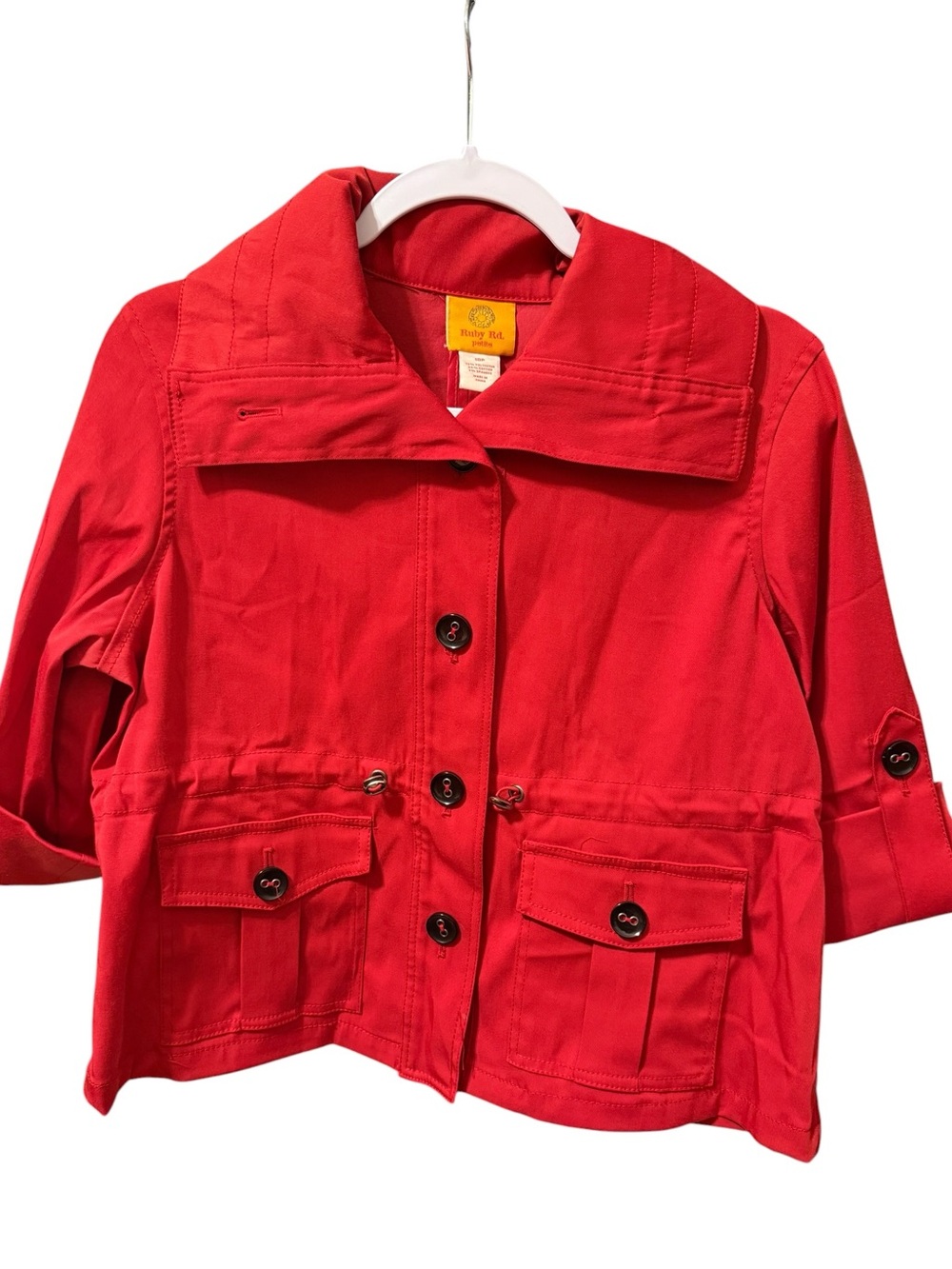 Ruby Rd. Petite Red Top 3/4 length sleeves Professional
